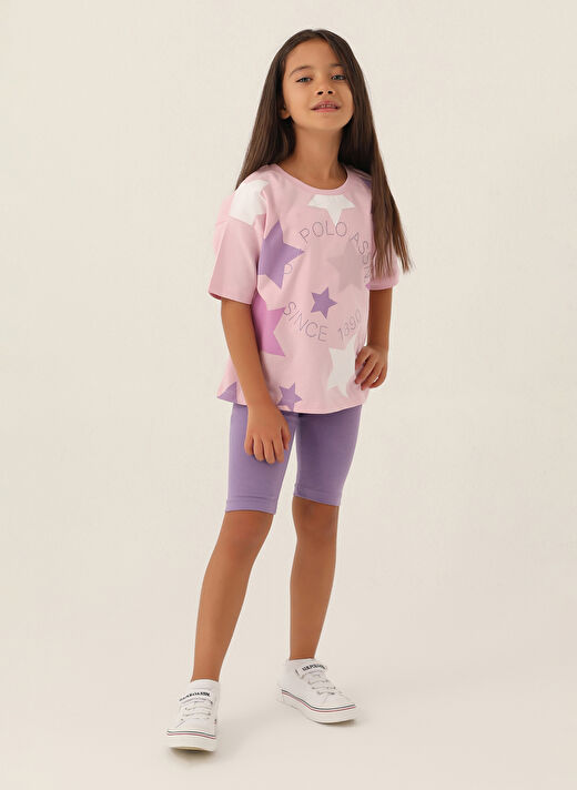 U.S. Polo Assn. Lila Kız Çocuk Pijama Takımı US1756 2