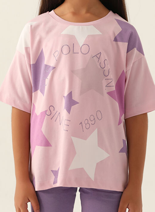 U.S. Polo Assn. Lila Kız Çocuk Pijama Takımı US1756 4