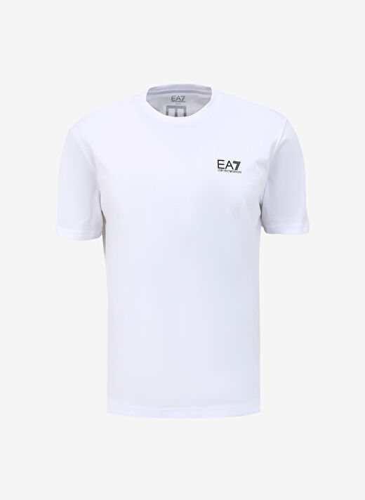 EA7 Slim Fit Bisiklet Yaka Beyaz Erkek T-Shirt 8NPT18PJ02Z 1