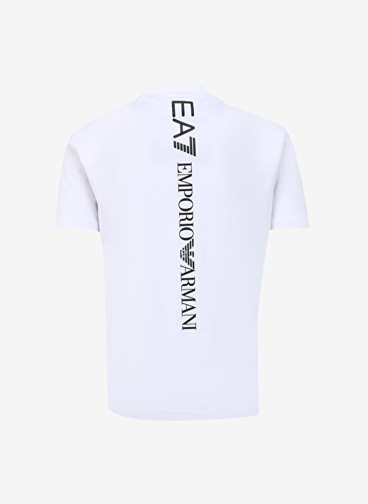 EA7 Slim Fit Bisiklet Yaka Beyaz Erkek T-Shirt 8NPT18PJ02Z 2