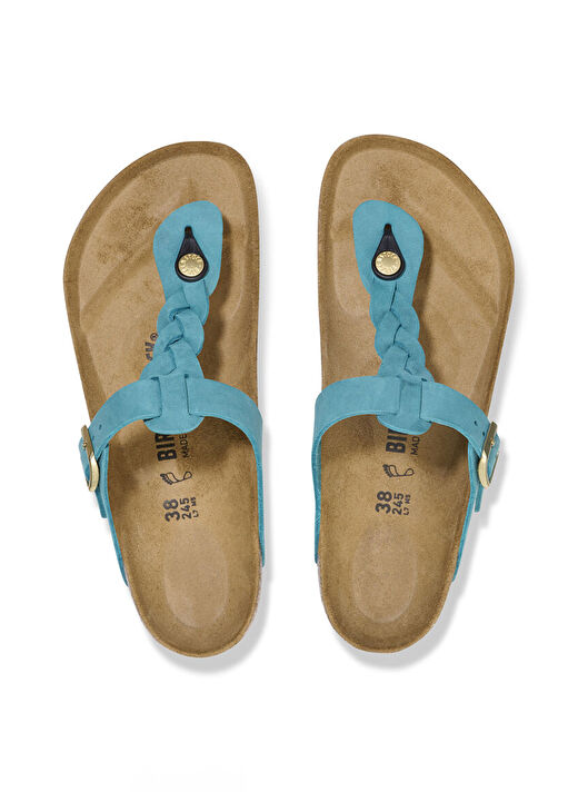 Birkenstock Turkuaz Kadın Deri Terlik GIZEH 3