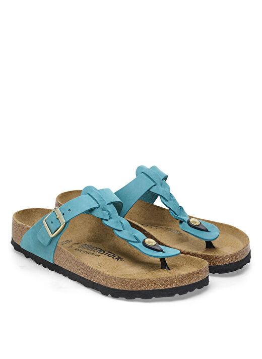 Birkenstock Turkuaz Kadın Deri Terlik GIZEH 4