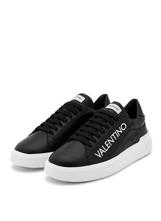 Valentino Siyah - Beyaz Erkek Deri Sneaker REY  2