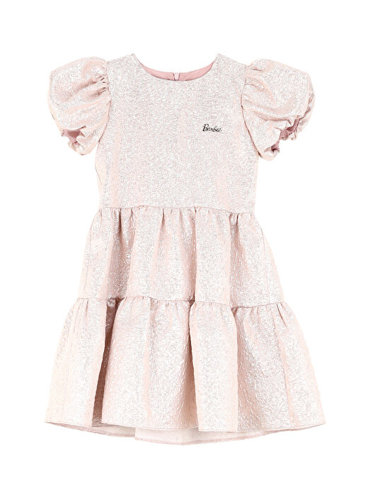 Barbie Pembe Kız Çocuk Düz Abiye Elbise BRB4WG-ELB6093 1