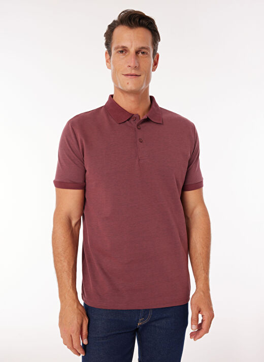 Fabrika Düz Bordo Erkek Polo T-Shirt F4SM-TST 0942 3