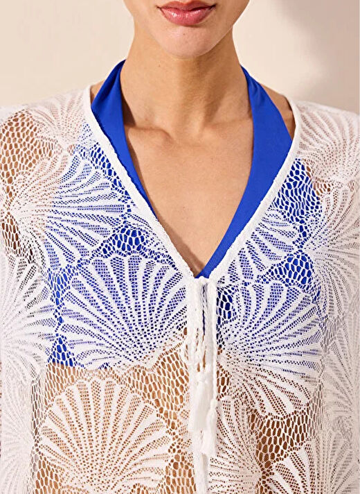 Penti Düz Beyaz Kadın Kimono PLCD8L0524IY 2