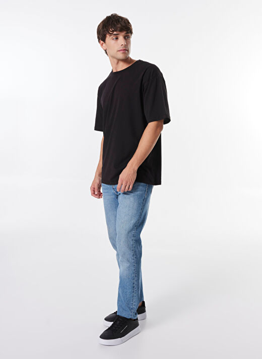 Limon Siyah Erkek Loose Fit Düz T-Shirt L4WM-TST9505  2
