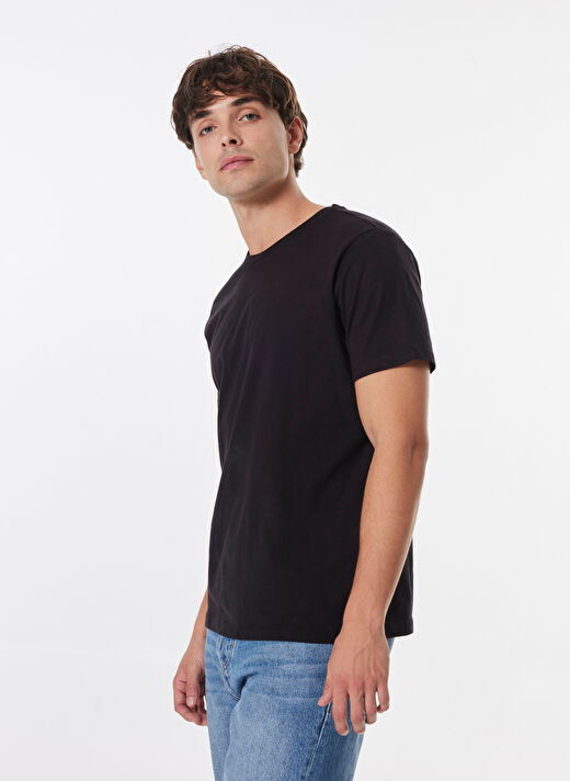 Limon 2'li Basic Beyaz - Siyah Erkek T-Shirt L4WM-TST9504  2
