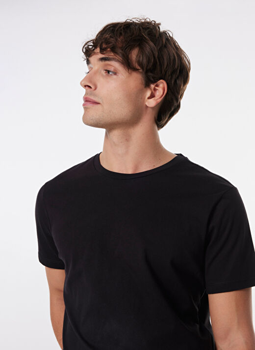 Limon 2'li Basic Beyaz - Siyah Erkek T-Shirt L4WM-TST9504  4