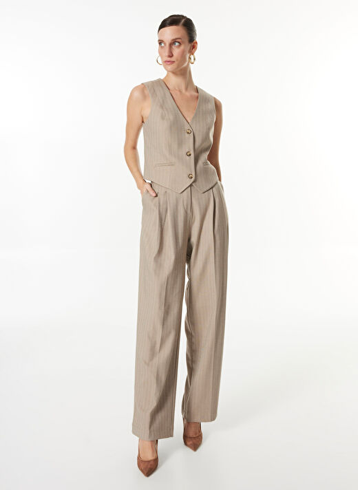 Fabrika Bej Kadın Bol Kesim Pantolon F4WL-PNT0227 1