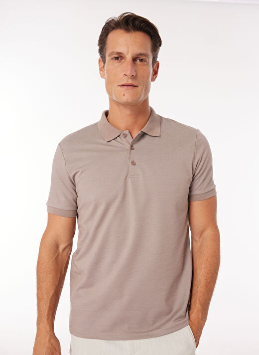 Fabrika Düz Bej Erkek Polo T-Shirt F4SM-TST 0942 2
