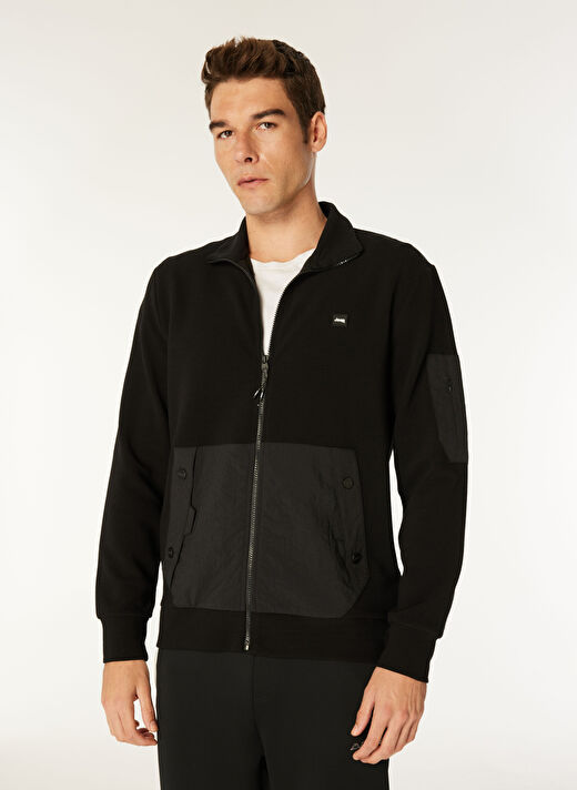 Jeep Siyah Erkek Dik Relaxed Düz Sweatmont J4WM-SWT7205  1