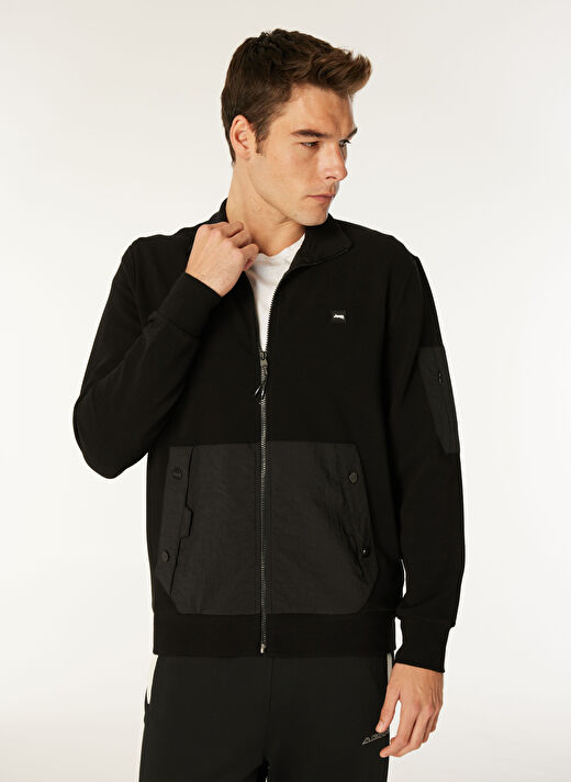 Jeep Siyah Erkek Dik Relaxed Düz Sweatmont J4WM-SWT7205  3