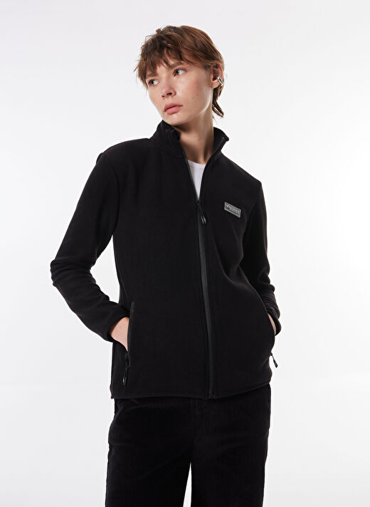 Discovery Expedition Siyah Kadın Dik Yaka Basic Polar Sweatshırt D4WL-SWT3928 4