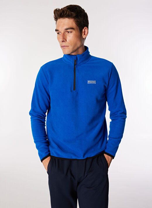 Discovery Expedition Mavi Erkek Dik Yaka Basic Polar Sweatshırt D4WM-SWT3993 3