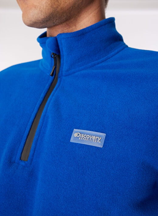 Discovery Expedition Mavi Erkek Dik Yaka Basic Polar Sweatshırt D4WM-SWT3993 4