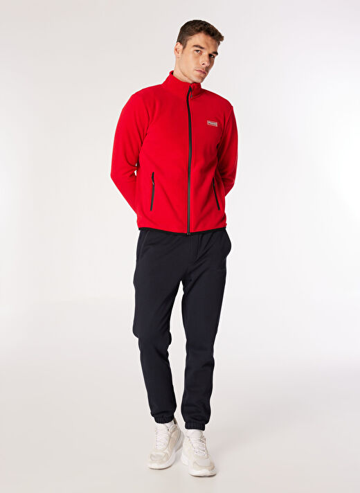 Discovery Expedition Kırmızı Erkek Dik Basic Düz Polar Sweatshırt D4WM-SWT3994  2