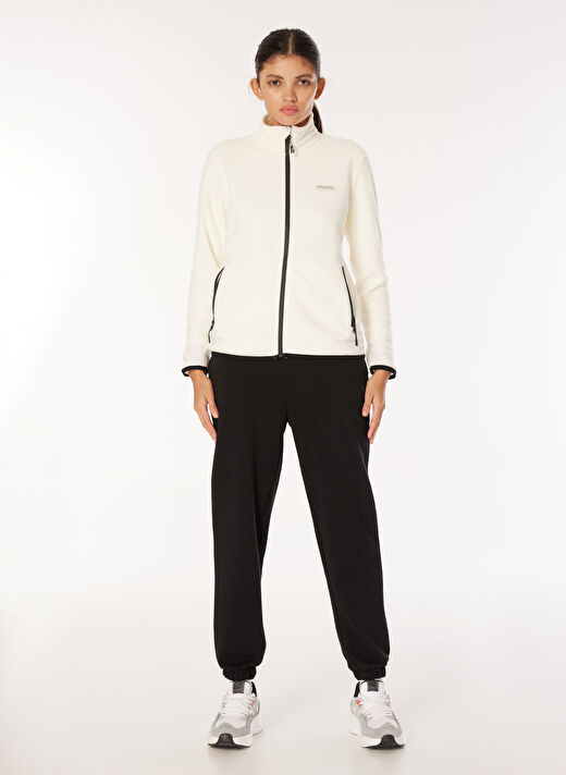 Discovery Expedition Beyaz Kadın Dik Yaka Basic Polar Sweatshırt D4WL-SWT3928 2