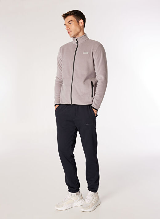 Discovery Expedition Gri Erkek Dik Yaka Basic Polar Sweatshırt D4WM-SWT3994 2