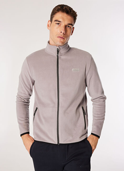 Discovery Expedition Gri Erkek Dik Yaka Basic Polar Sweatshırt D4WM-SWT3994 3