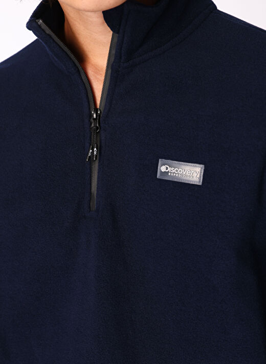 Discovery Expedition Lacivert Erkek Dik Yaka Basic Polar Sweatshırt D4WM-SWT3993 4