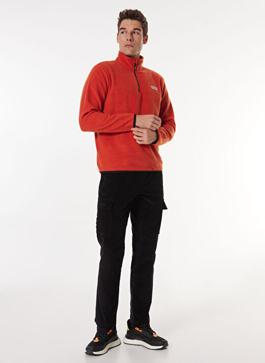 Discovery Expedition Kiremit Erkek Dik Yaka Basic Polar Sweatshırt D4WM-SWT3993 2