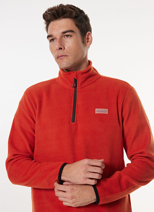Discovery Expedition Kiremit Erkek Dik Yaka Basic Polar Sweatshırt D4WM-SWT3993 3