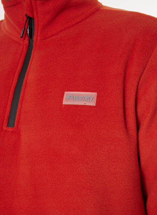Discovery Expedition Kiremit Erkek Dik Yaka Basic Polar Sweatshırt D4WM-SWT3993 4