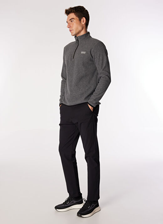 Discovery Expedition Antrasit Melanj Erkek Dik Yaka Basic Polar Sweatshırt D4WM-SWT3993 2