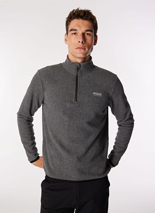 Discovery Expedition Antrasit Melanj Erkek Dik Yaka Basic Polar Sweatshırt D4WM-SWT3993 3