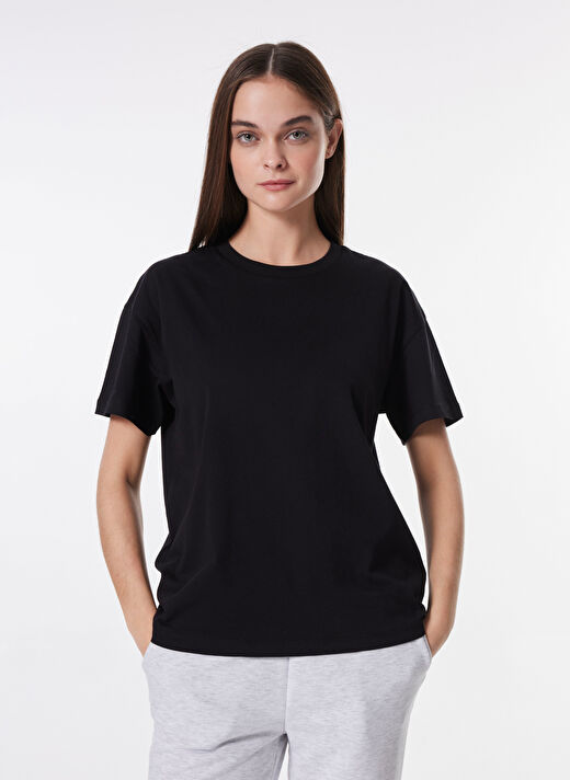 Limon 2'li Siyah - Beyaz Kadın Regular Straight T-Shirt L4WL-TST9002  4