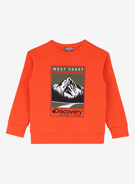 Discovery Expedition Turuncu Erkek Çocuk Baskılı Sweatshirt D4WB-SWT3100  1