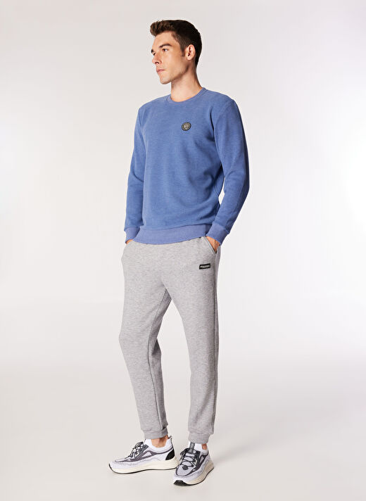 Discovery Expedition İndigo Melanj Erkek Bisiklet Yaka Relaxed Sweatshirt D4WM-SWT3931 2