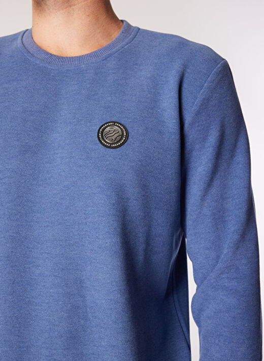 Discovery Expedition İndigo Melanj Erkek Bisiklet Yaka Relaxed Sweatshirt D4WM-SWT3931 4