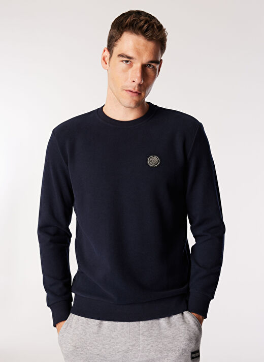 Discovery Expedition Lacivert Erkek Bisiklet Yaka Relaxed Sweatshirt D4WM-SWT3931 3