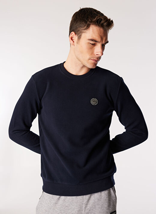 Discovery Expedition Lacivert Erkek Bisiklet Yaka Relaxed Sweatshirt D4WM-SWT3931 4