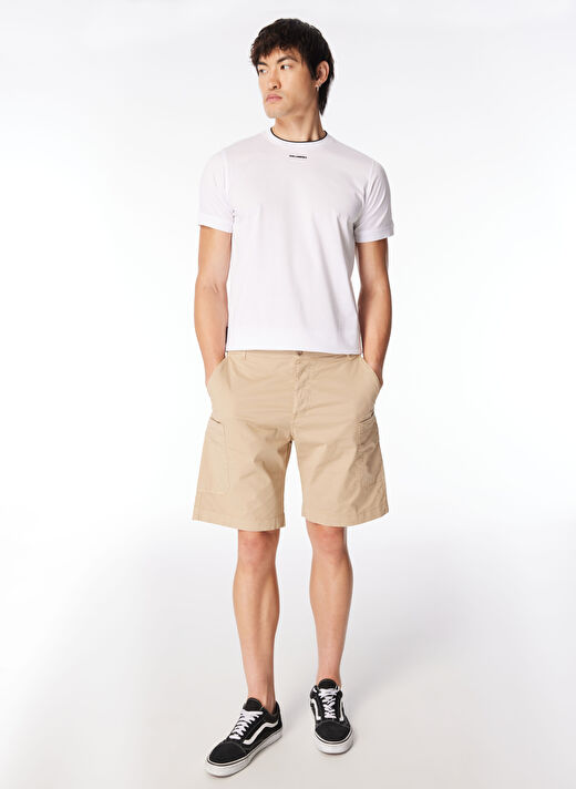 İce Play Normal Bej Erkek Şort 24EU1M0D011P113_Woven Knee Pant 4