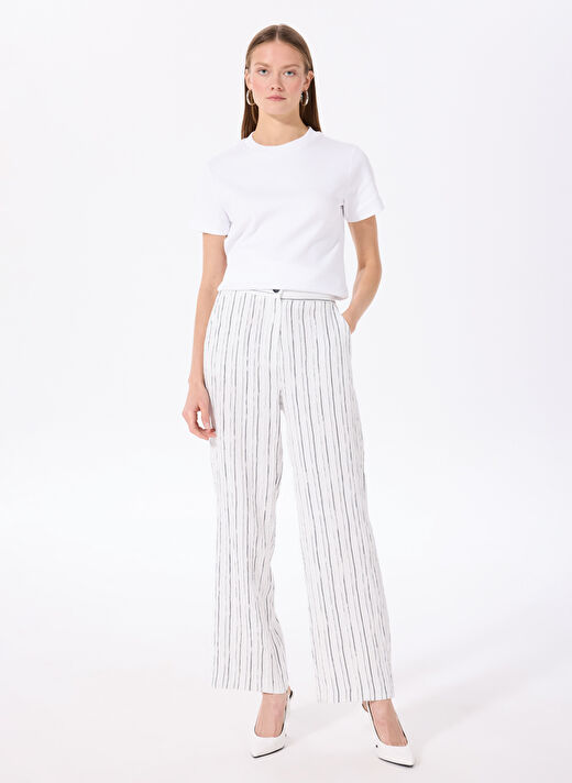 Fabrika Beyaz Kadın Basic Düz T-Shirt F4WL-TST0758  2
