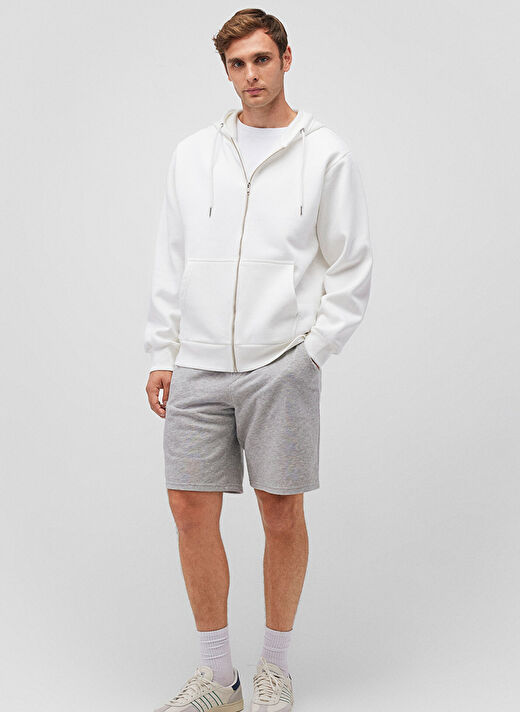 Mavi Beyaz Erkek Kapüşon Slim Fit Düz Sweatshirt M0S10277-70057_KAPÜŞONLU SWEATSHIRT  1