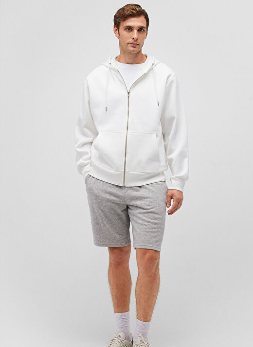Mavi Beyaz Erkek Kapüşon Slim Fit Düz Sweatshirt M0S10277-70057_KAPÜŞONLU SWEATSHIRT  2