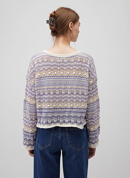 Mavi Kadın Mor Bisiklet Yaka Loose Fit Kazak M1710154-70538  4