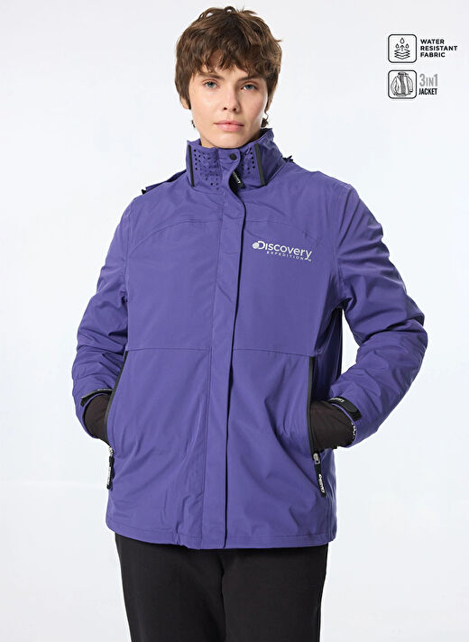 Discovery Expedition Mor Kadın Standart Düz Mont D4WL-MNT3111 1