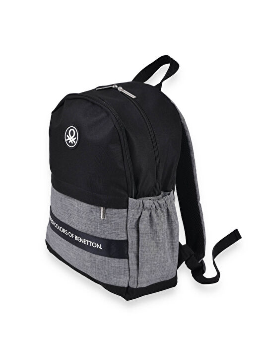Benetton Siyah - Gri Erkek Çocuk 41x29x15 cm Sırt Çantası    3