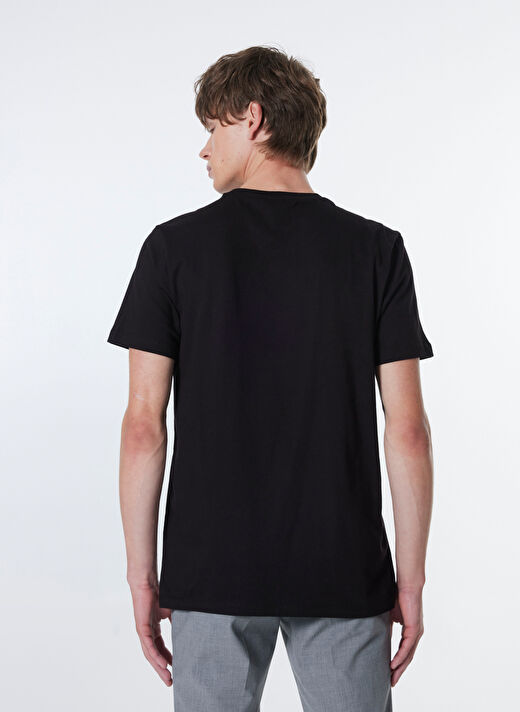 Mustang Siyah Erkek Relaxed Baskılı T-Shirt M4WM-TST-1563  4
