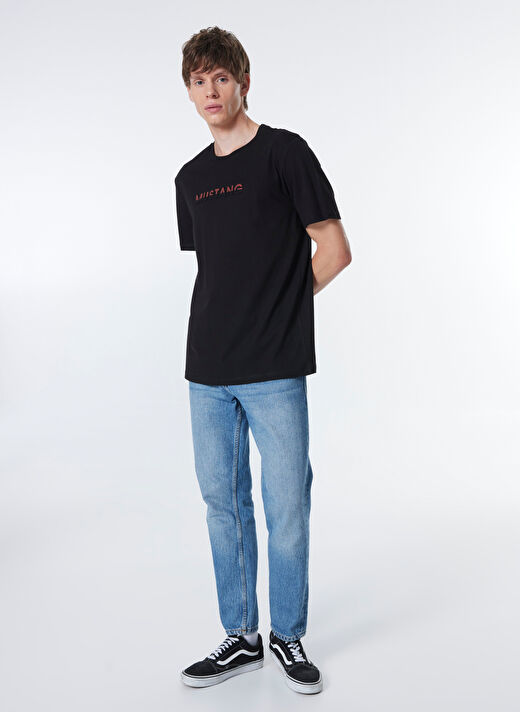 Mustang Siyah Erkek Relaxed Baskılı T-Shirt M4WM-TST-1431  3