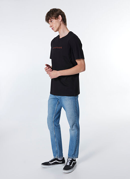 Mustang Siyah Erkek Relaxed Baskılı T-Shirt M4WM-TST-1431  4