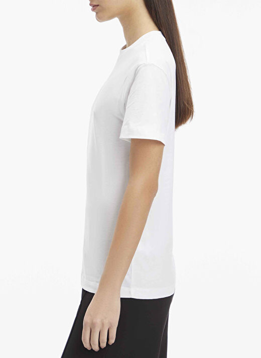 Calvin Klein Beyaz Kadın Standart Baskılı T-Shirt NANO LOGO REGULAR T-SHIRT  2