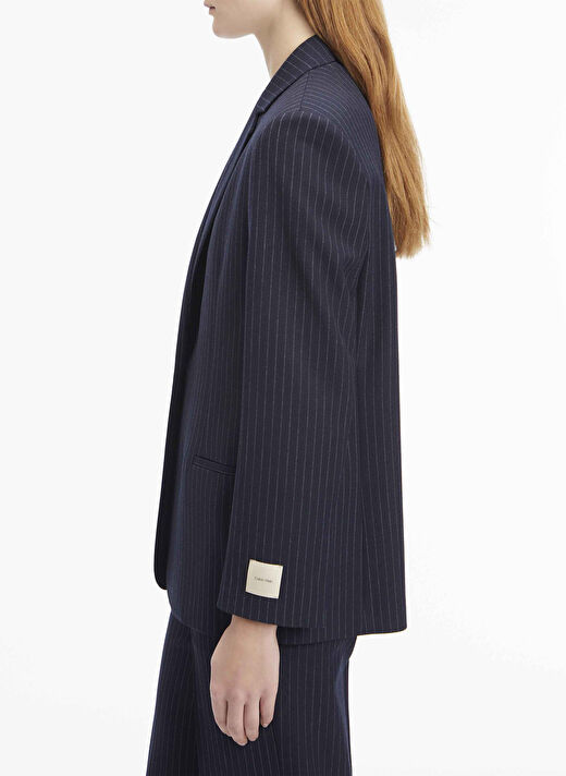 Calvin Klein Lacivert Kadın V Standart Çizgili Blazer PINSTRIPE SLIM  BLAZER  2