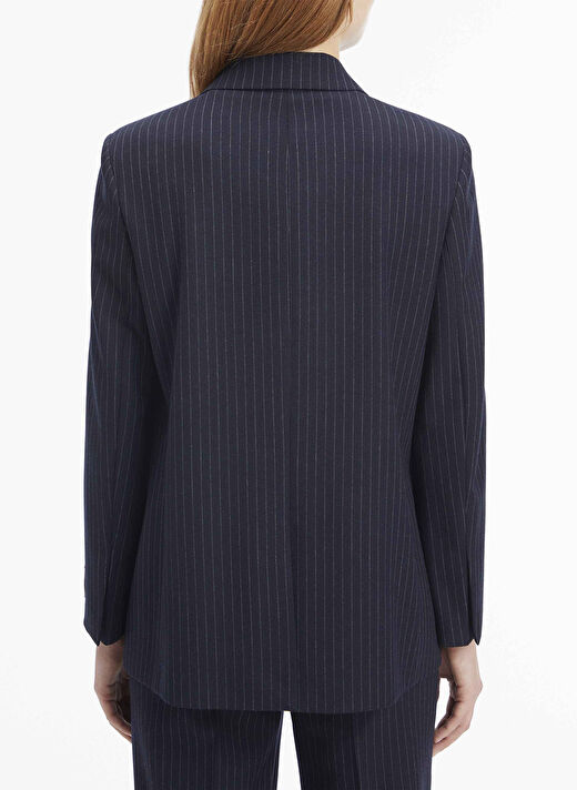 Calvin Klein Lacivert Kadın V Standart Çizgili Blazer PINSTRIPE SLIM  BLAZER  3