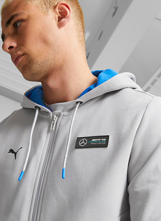 Puma Gri Erkek Fermuarlı Normal Düz Zip Ceket 62114702 MAPF1 Hooded Sweat Jacket  2